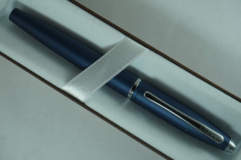 Cross Satin Blue with Cross signature mid Band Calaise Selectip Rollerball Pen. - Image 4